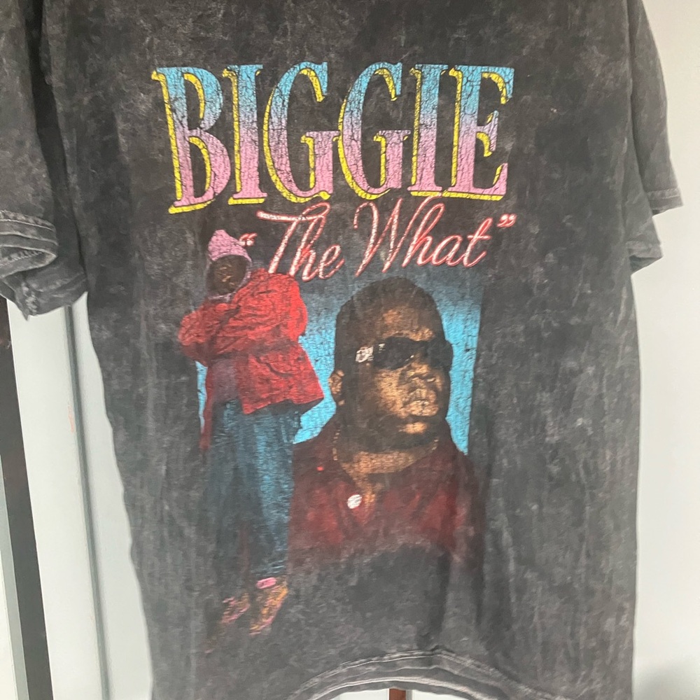 Biggie Smalls ripple brand distressed The What hip hop graphic design shirt LG